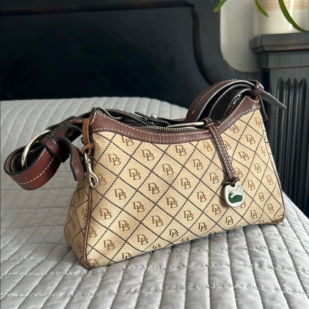 Dooney & Bourke Tan and Brown Quilted Shoulder Bag